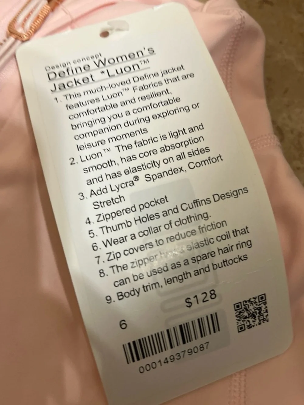 lululemon athletica Women's Pink Full-Zip Jumpsuit with rose gold zipper.
